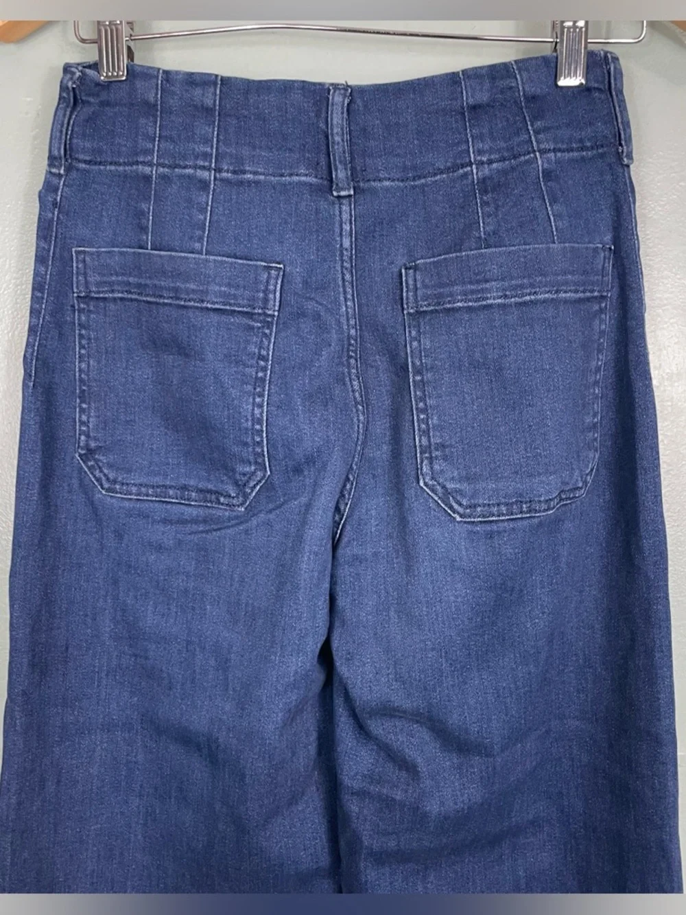 Maeve The Colette Pants Cropped Wide Leg Women Size 26 Navy Blue Stretch - Picture 6 of 10